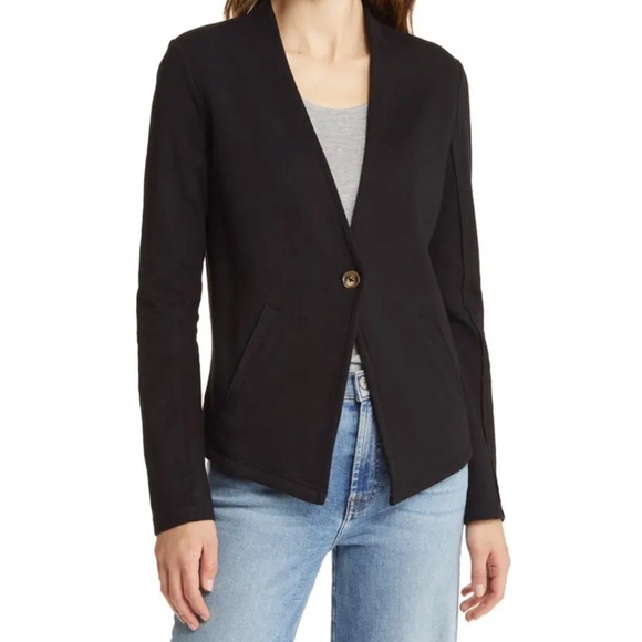 Caslon One-button Knit Blazer - Black XS - Picture 1 of 10